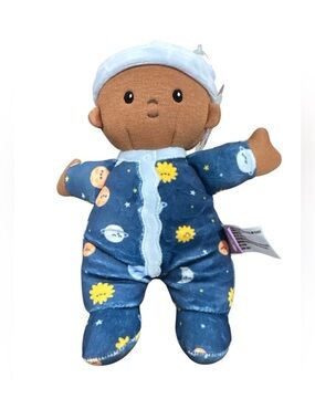 Giggle Scape Soft Baby Doll With Blue Pajamas & Cap - Space Print - Plush Toy Fo